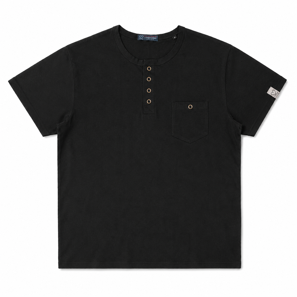 T-SHIRT BOTTONI NERA