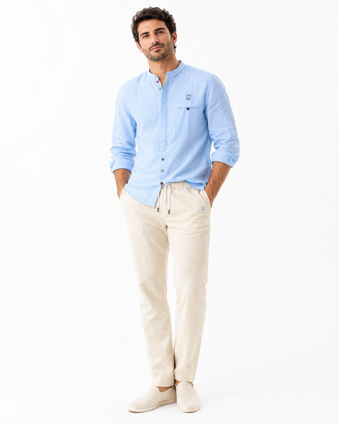 Camicia Stand Collar Taormina